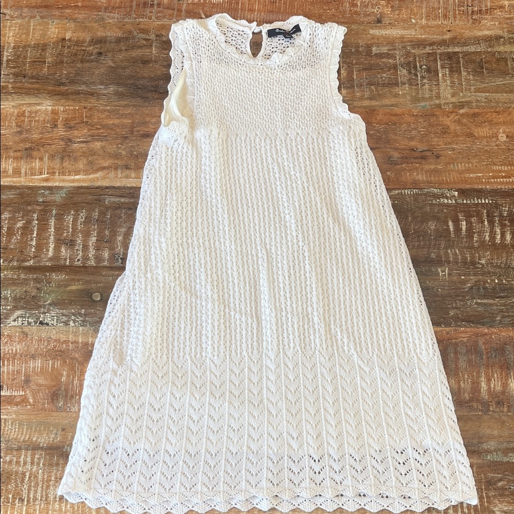 Brooks Brothers Elegant White Lace Girls Dress